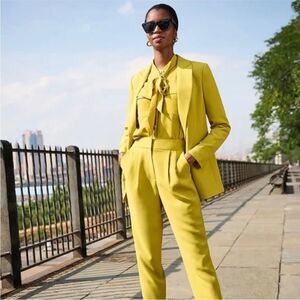 EXPRESS | Chartreuse Green Super High Rise Ankle Dress Pants Women’s Size 2